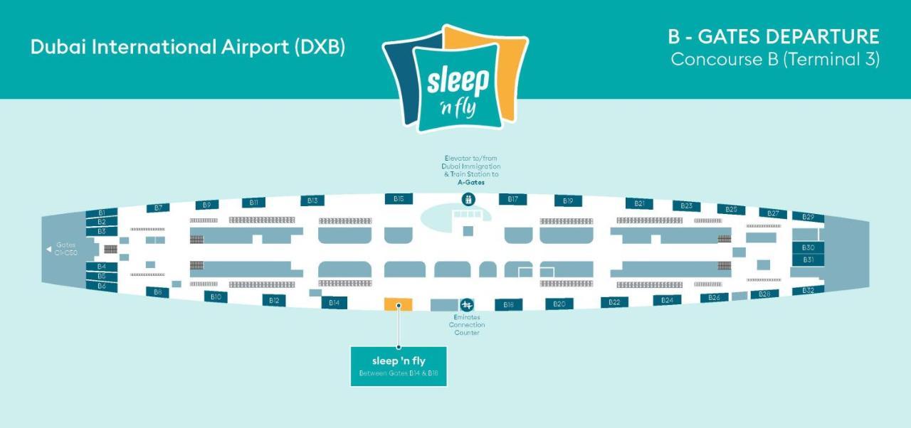 فندق Sleep 'N Fly Sleep Lounge, B-Gates Terminal 3 - Transit Only دبي المظهر الخارجي الصورة
